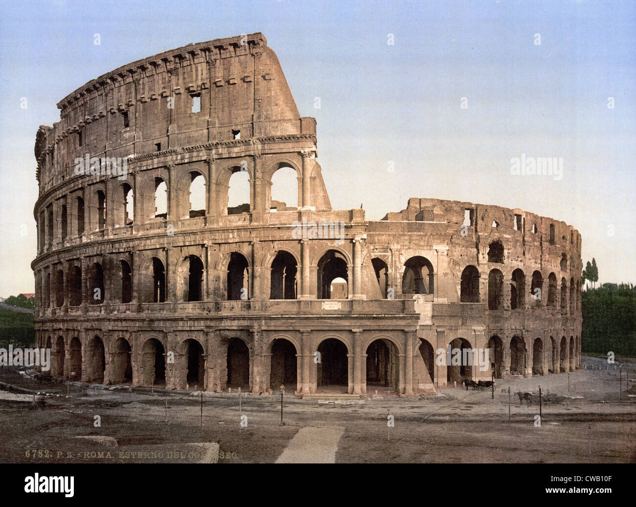 Rome, Colosseum at Rome, photochrom, ca 1890s Stock Photo