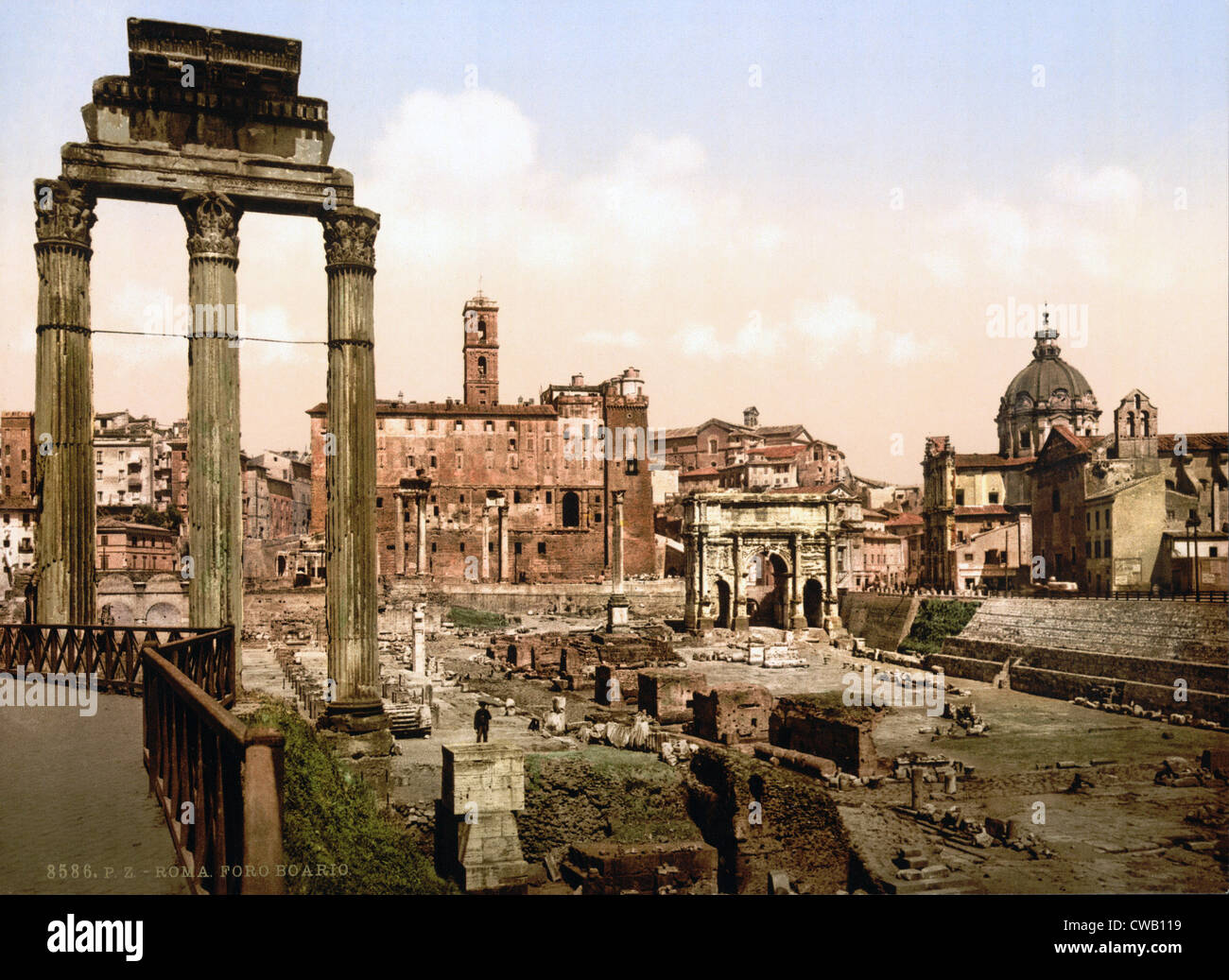 Rome, Ruins of the Forum Boarium, Rome, Italy, ca 1890s Stock Photo