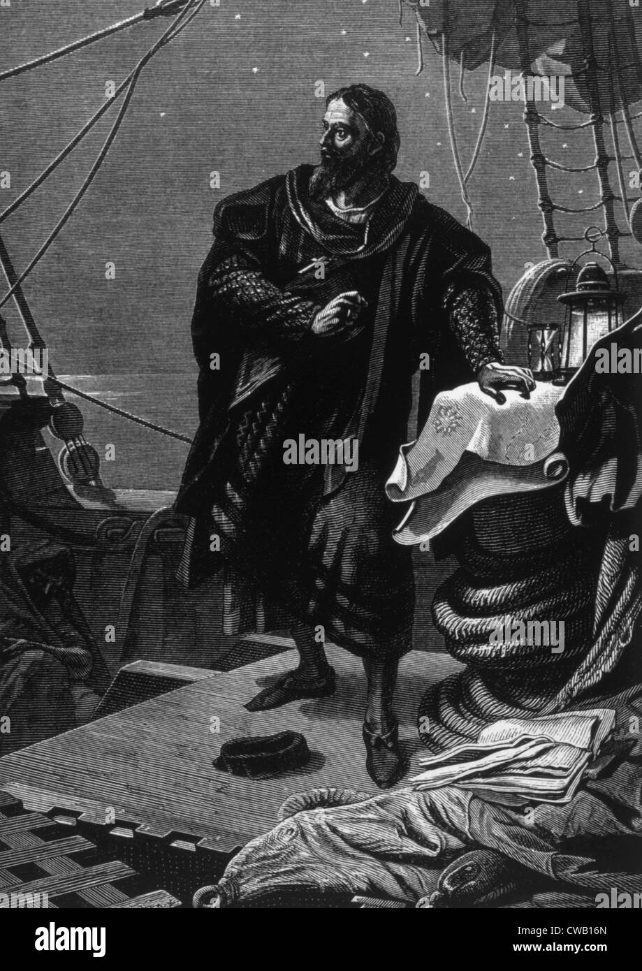 Christopher Columbus notices for the first time the variation of the