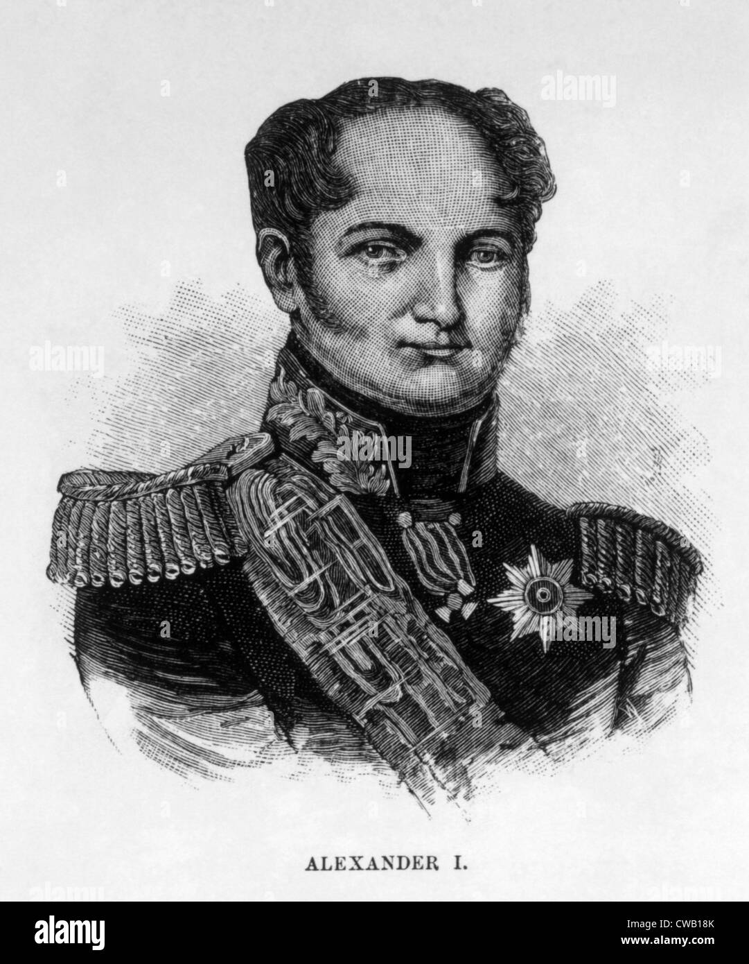 Czar Alexander I (1777-1825), Czar of Russia (1801-1825), engraving: 1886 Stock Photo