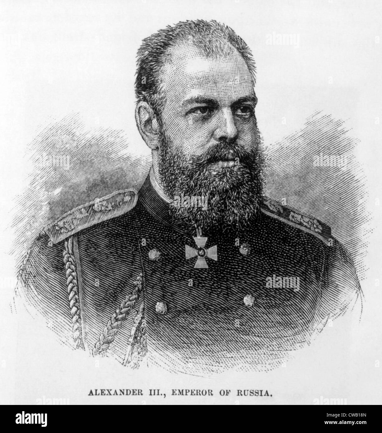 Czar Alexander III (1845-1894), Czar of Russia (1881-1894), engraving: 1886 Stock Photo