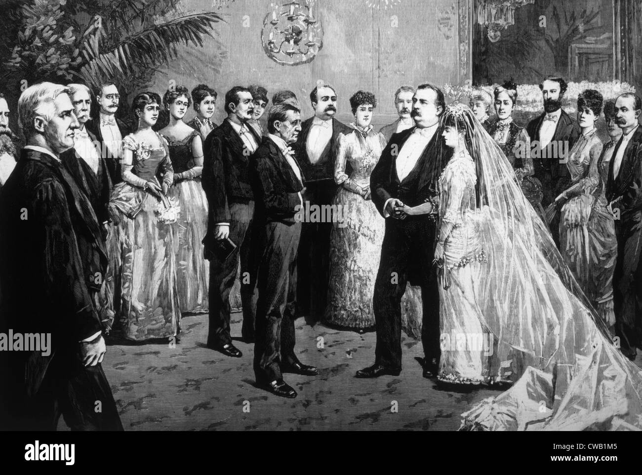 Grover Cleveland (1837-1908), U.S. President from 1885-1889 and 1893-1897, marrying Frances Folsom in the White House, 1886 Stock Photo