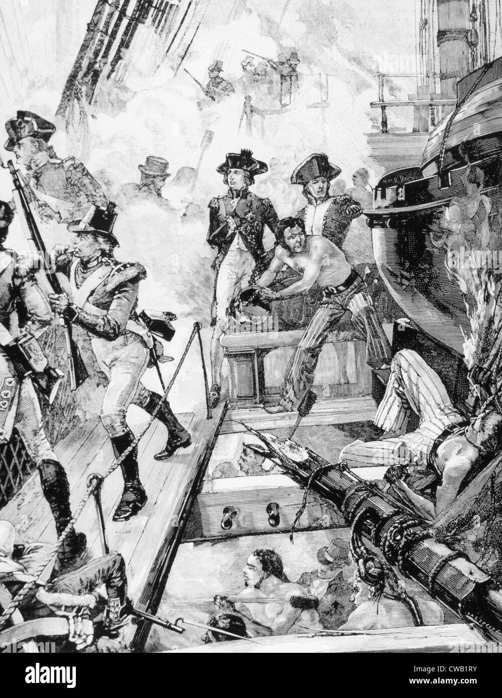 Lord Horatio Nelson at the Battle of Trafalgar, 1805 Stock Photo