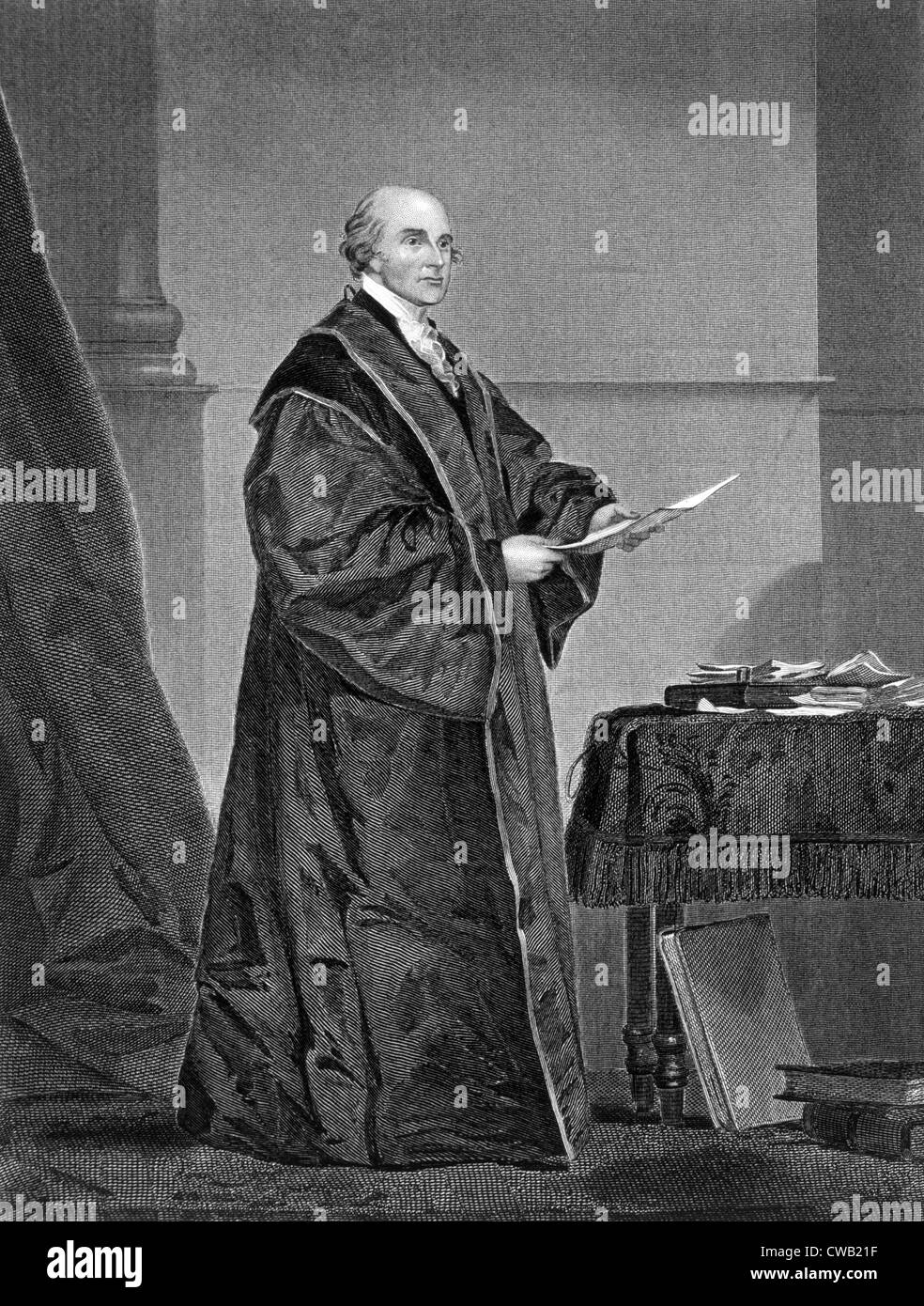 John Jay (1745-1829), first U.S. Supreme Court Chief Justice (1789-1795), engraving 1858 Stock Photo