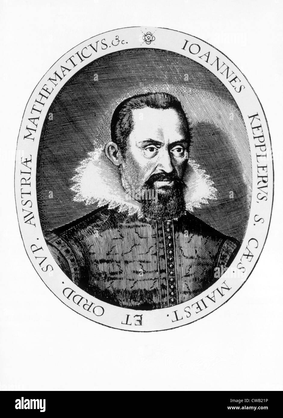 Johannes Kepler (1571-1630), frontispiece portrait from 'Rudolphine Tables,' 1627 Stock Photo