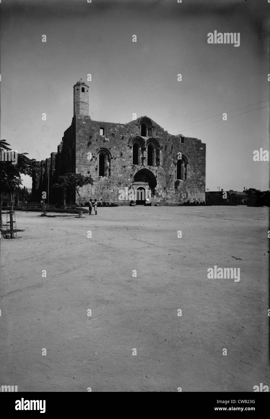 Tartous, the Crusader cathedral, exterior, Syria, circa 1936. Stock Photo