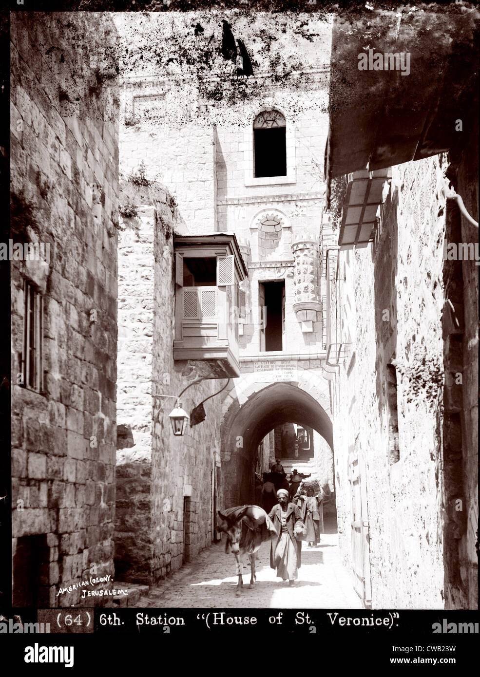 The scene of the 6th Station of the Cross, House of St. Veronica, circa