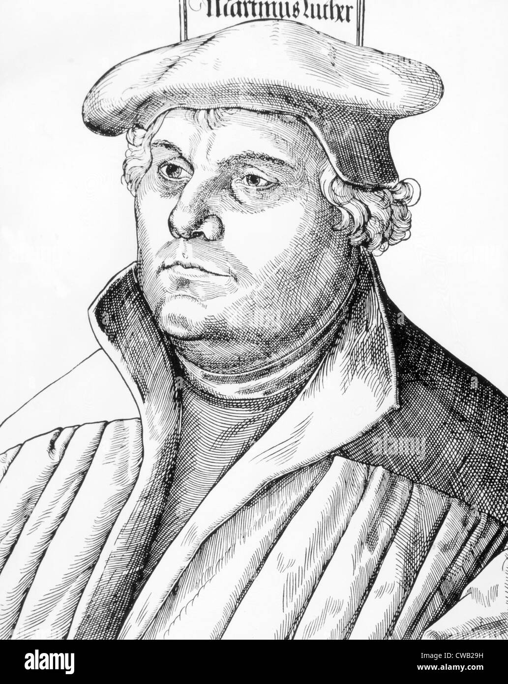 Martin Luther (1483-1546), woodcut by Hans Brosamer, 1530 Stock Photo