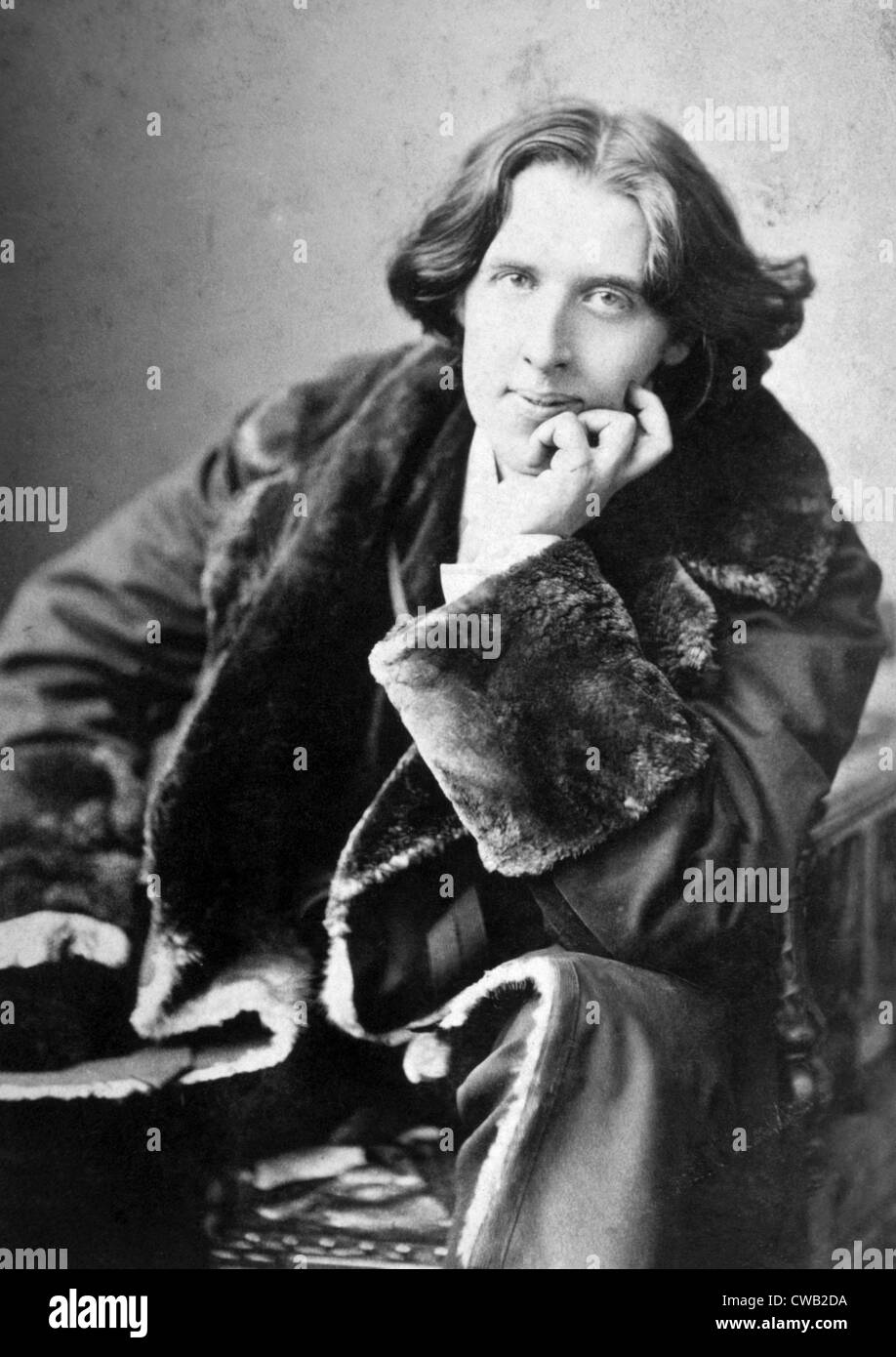 Oscar Wilde (1864-1900), photograph by Napoleon Sarony, 1882 Stock Photo