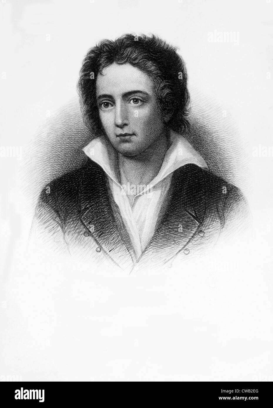 Percy Bysshe Shelley (1792-1822), engraving 1876 Stock Photo