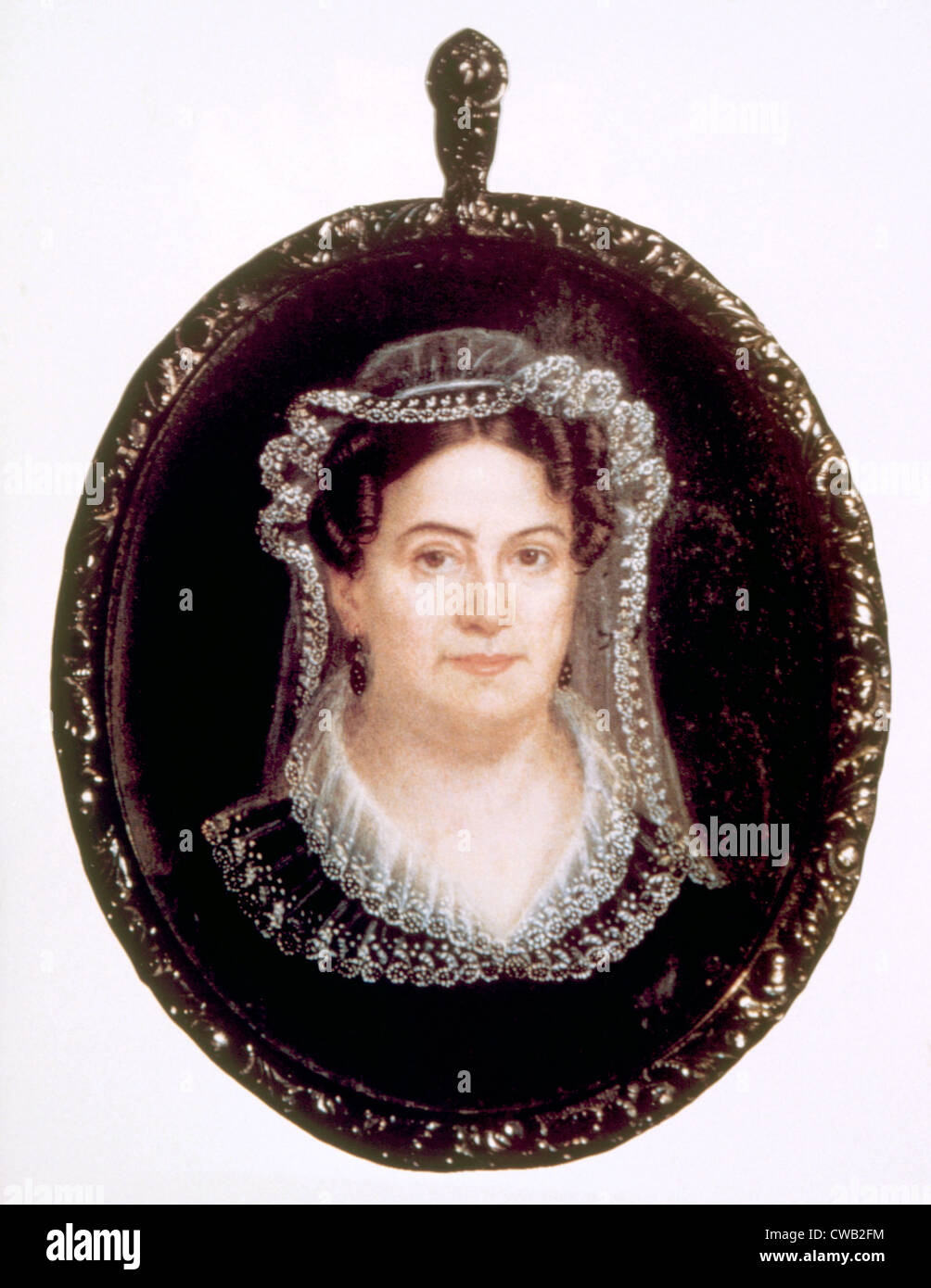Rachel Jackson (1767-1828), wife of Andrew Jackson, miniature portrait attributed to Anna C. Peale Stock Photo