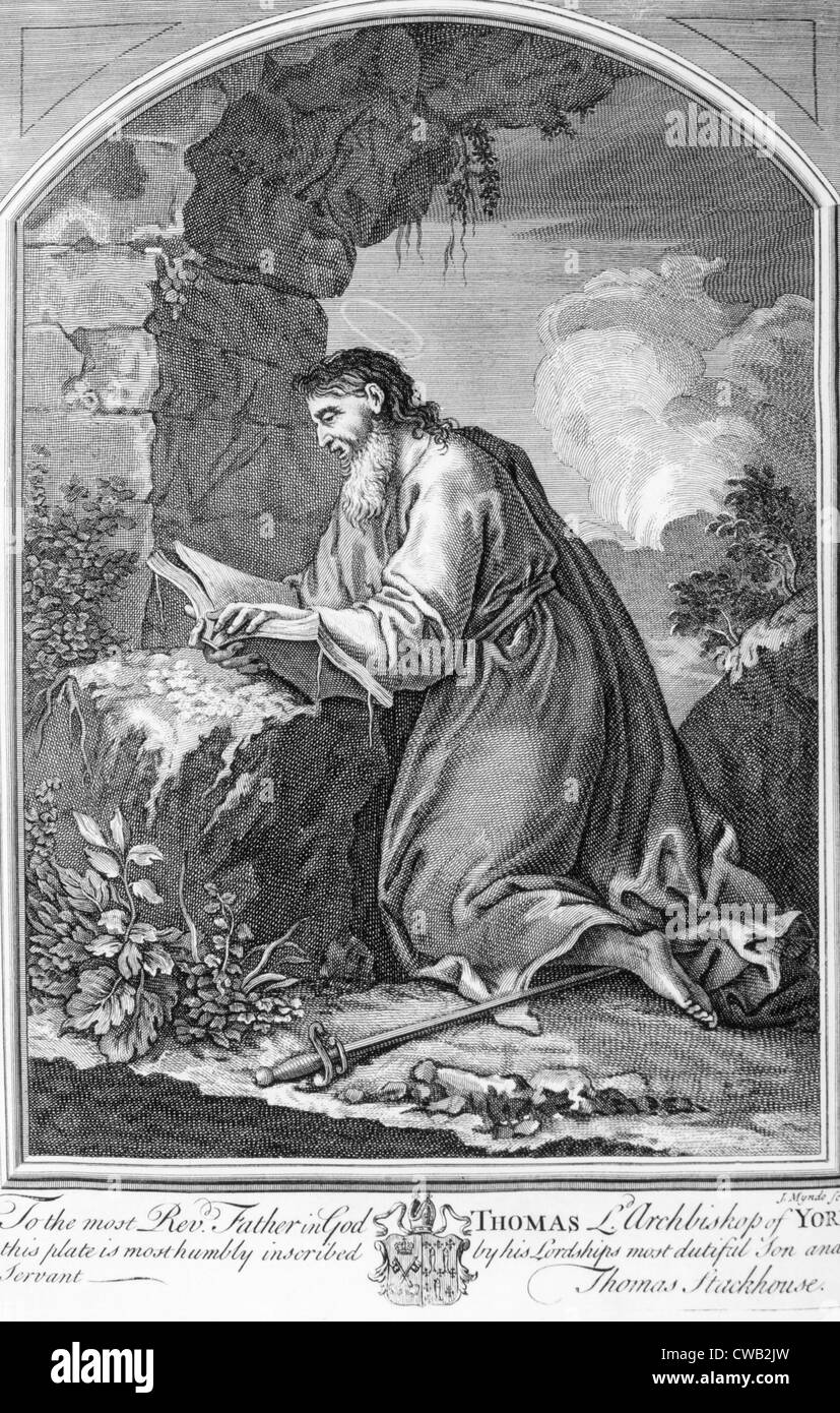 St. Paul (aka Paul of Tarsus) (ca. 10 BC- ca. 57 AD), engraving ca. 1742 Stock Photo