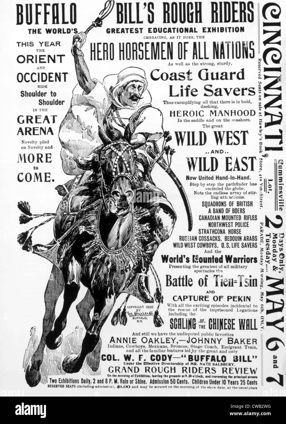 Buffalo Bill's Rough Riders Review, Wild West and Wild Eat Show, 1901 Stock Photo