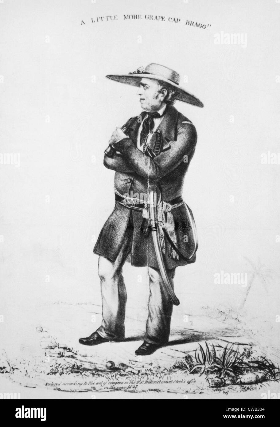 General Zachary Taylor (1784-1850) at the Battle of Buena Vista, 1847, lithograph from a daguerreotype by H. William Smith Stock Photo
