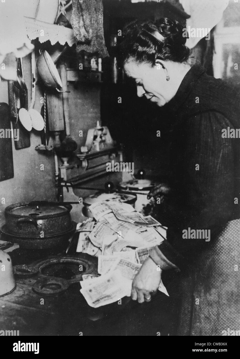 Coffee, original caption: 'Inflation. In Germany after the last war, it was possible to pay 50 million dollars for a nickel cup Stock Photo