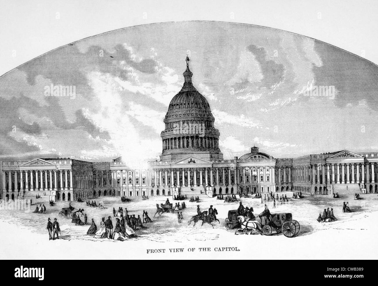 The Capitol building in Washington, D.C., engraving 1876 Stock Photo