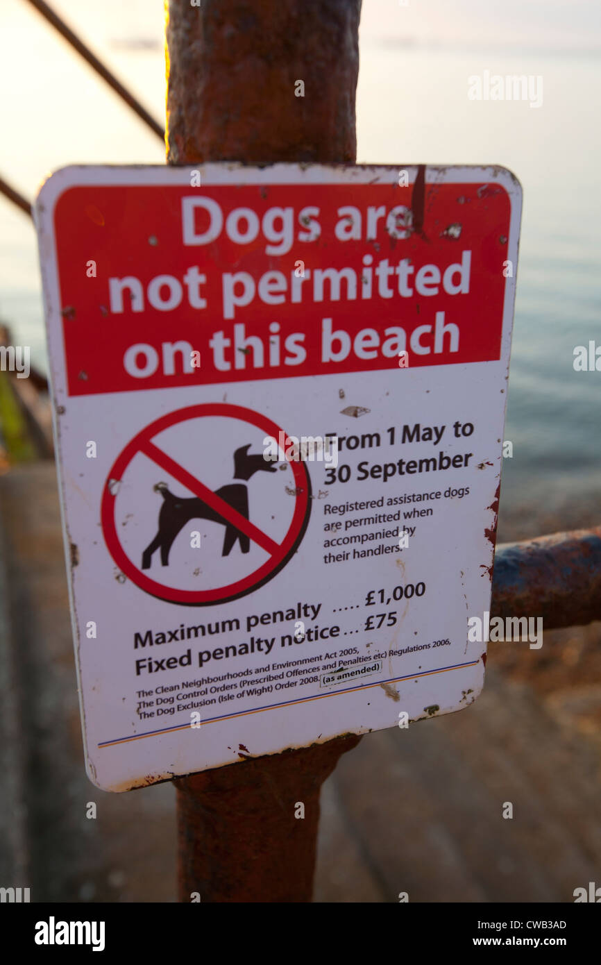 Beach Sign, No dogs allowed, Dogs are not permitted on this beach