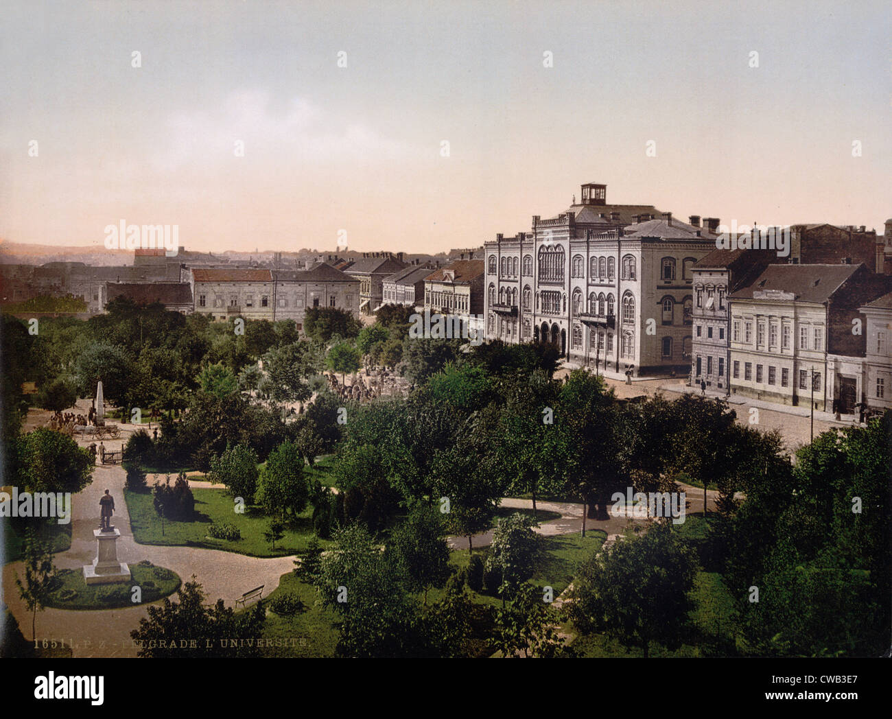 Serbia, University, Belgrade, photochrom, circa early 1900s. Stock Photo