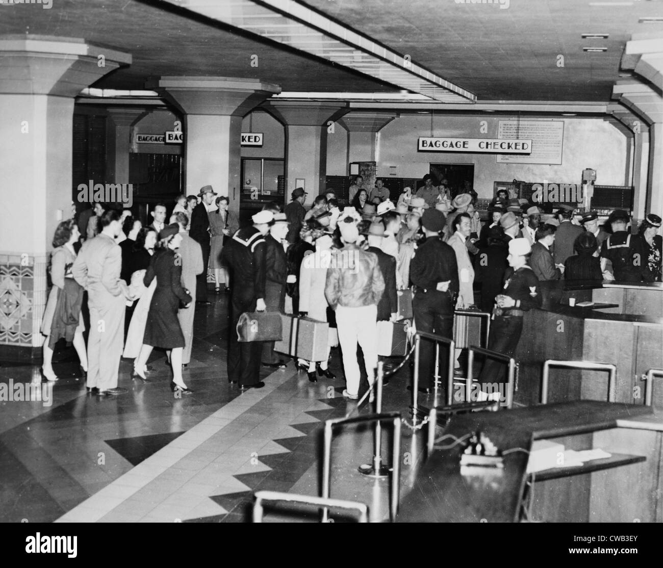 Los Angeles, Union Station interior, California, circa 1940s. Stock Photo