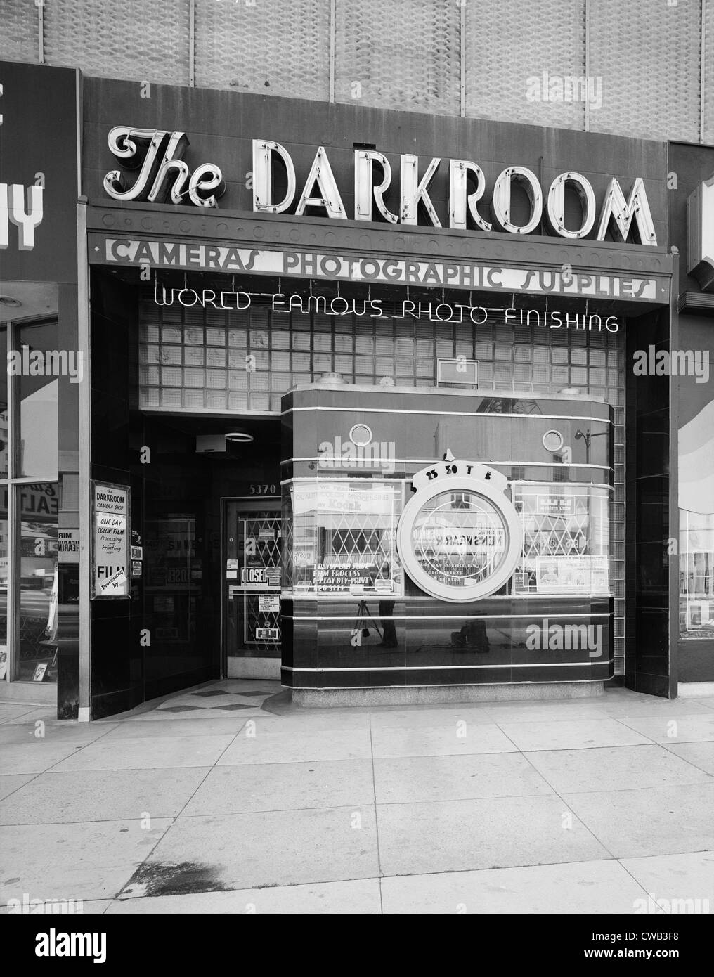 Los Angeles, The Darkroom, camera and photography store, an example of Streamline Moderne design. The facade of this camera Stock Photo