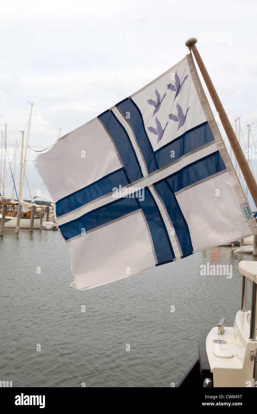 finland Yacht Ensign flag flags soumi boating boat boats flying Stock ...
