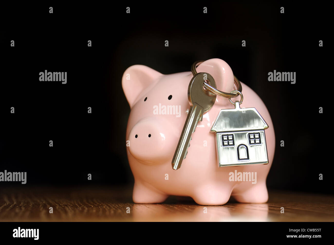 piggy bank with key