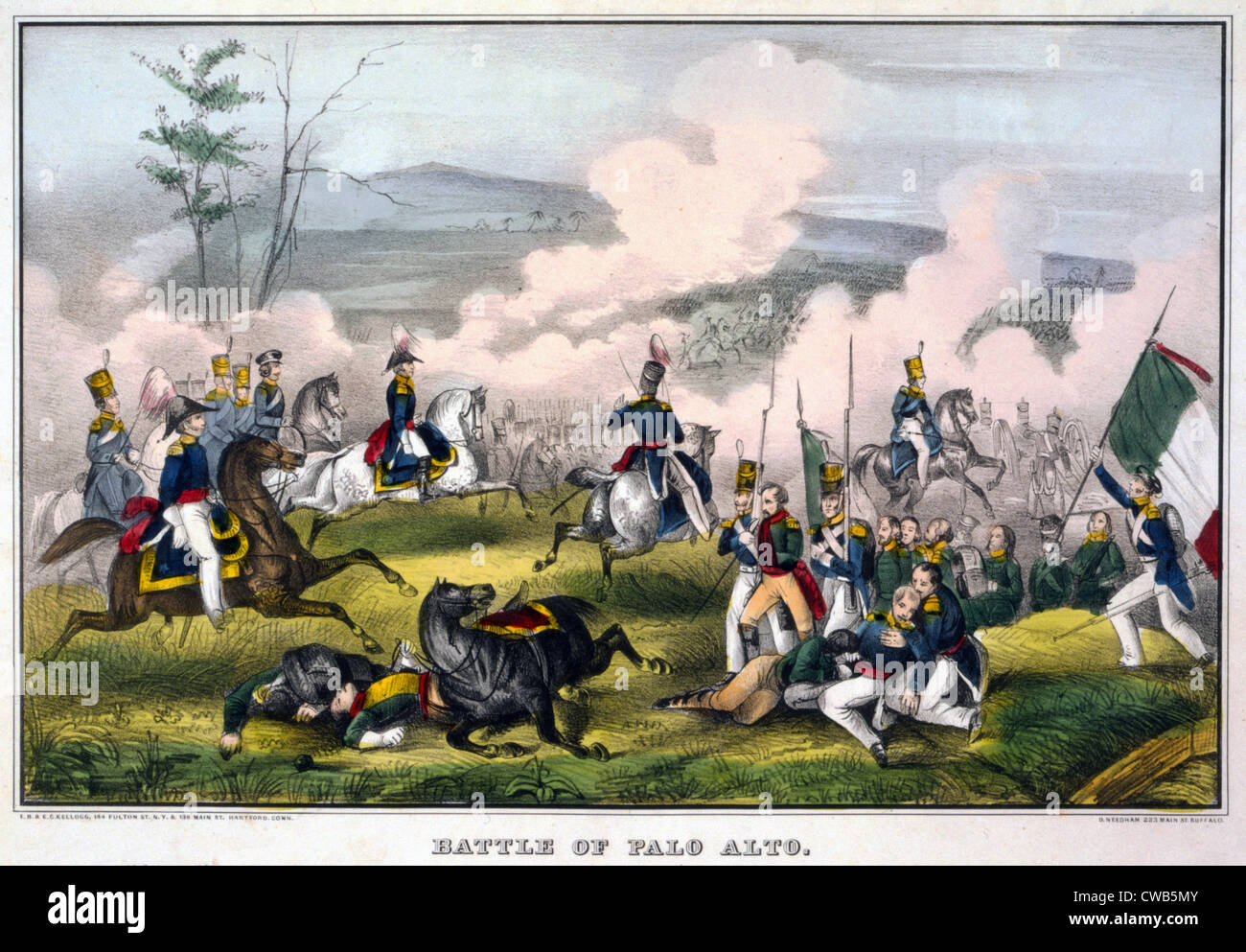 Mexican-American War. Battle of Palo Alto--May 8th 1846, between 2900 Americans, under Genl. Taylor, and 6000 Mexicans, Stock Photo