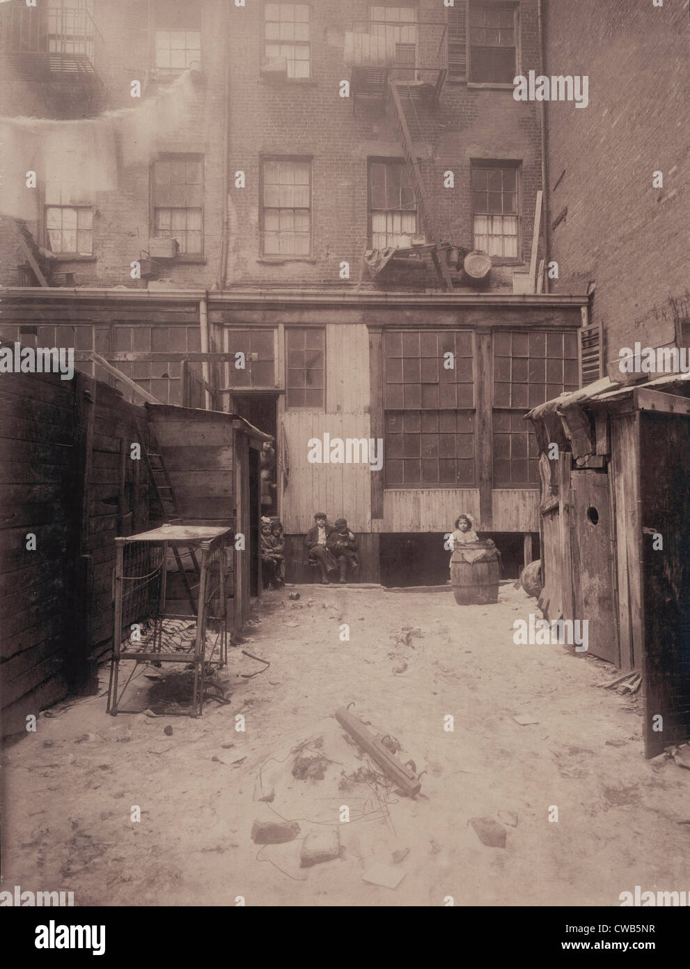 Rear view of a New York City tenement, 134 1/2 Thompson Street, New