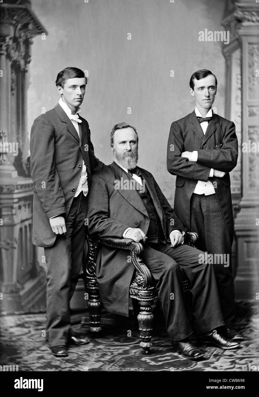 President Rutherford B. Hayes and two sons Stock Photo