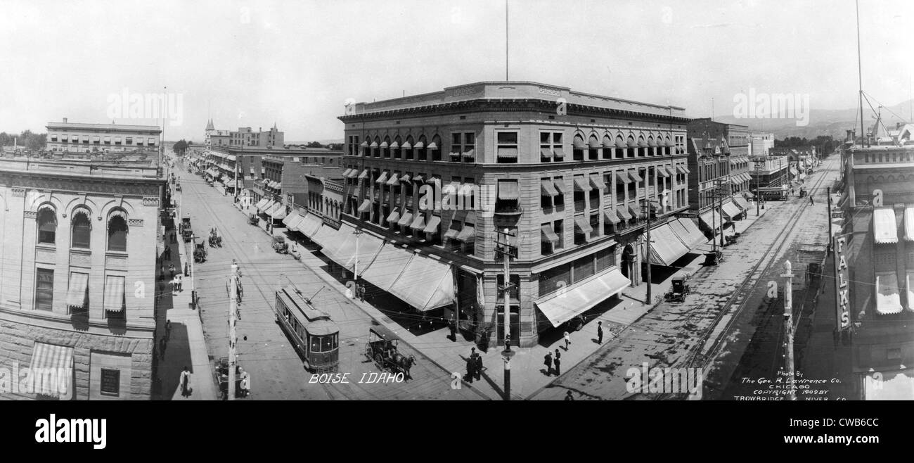 Panoramic view of Boise, Idaho ca. 1909 Stock Photo