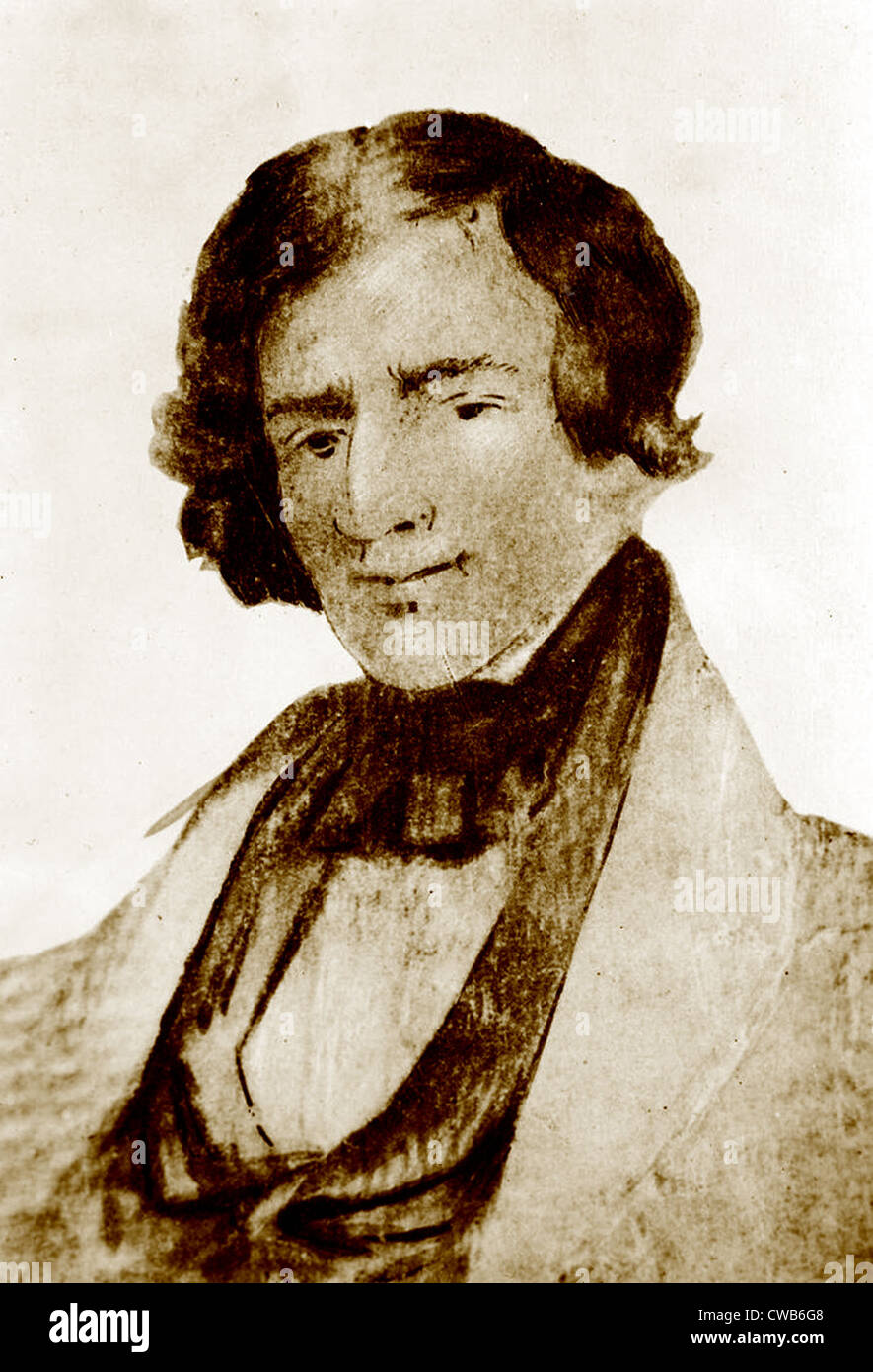 Jedediah Smith, only known likeness, drawing ca. 1835 Stock Photo