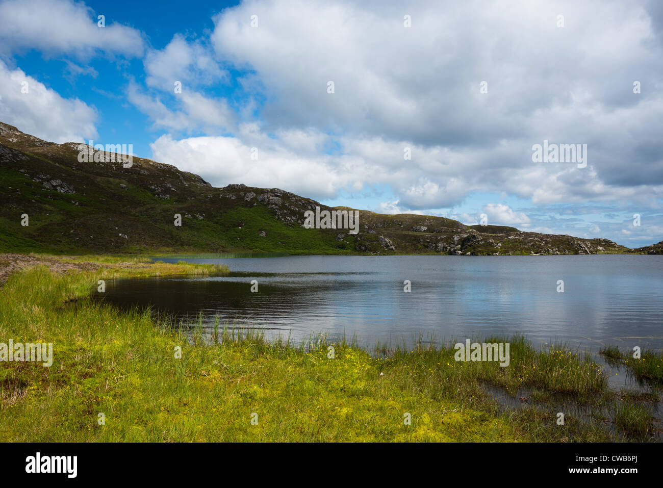 A scenic lake at the Slieve League cliffs, on the west coast of Donegal, Republic of Ireland. Stock Photo