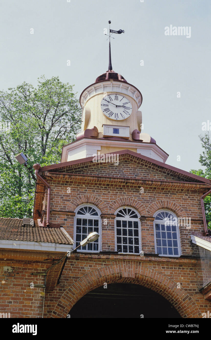 The 1849 clock tower in the Fiskars Ironworks Village in Raseborg (formerly Pohja), Finland Stock Photo
