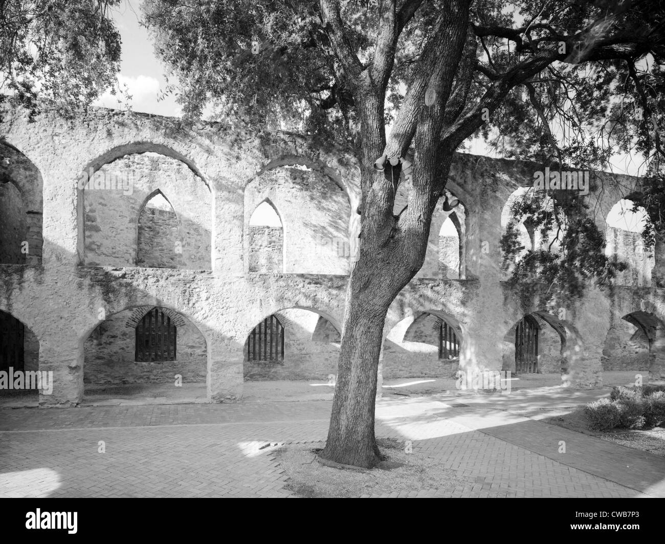 Mission San Jose Y San Miguel De Aguayo San Antonio View Of The Arch Arcade Near The Convent 
