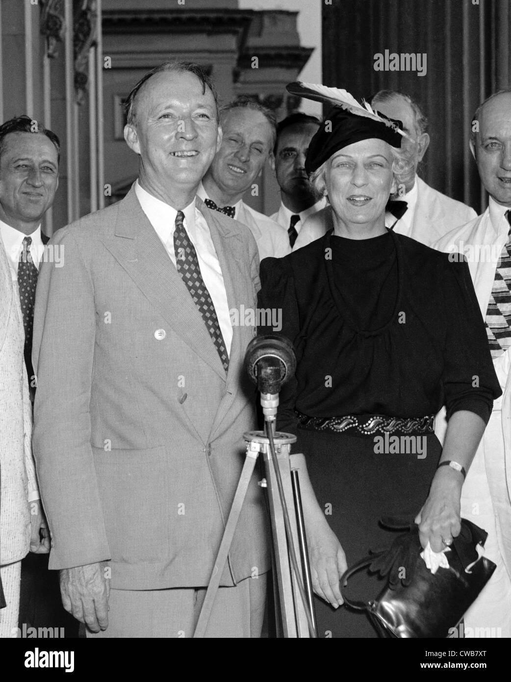 Justice Hugo Black following his confirmation by the Senate 63-16. With Mrs. Hugo Black. August 1937 Stock Photo