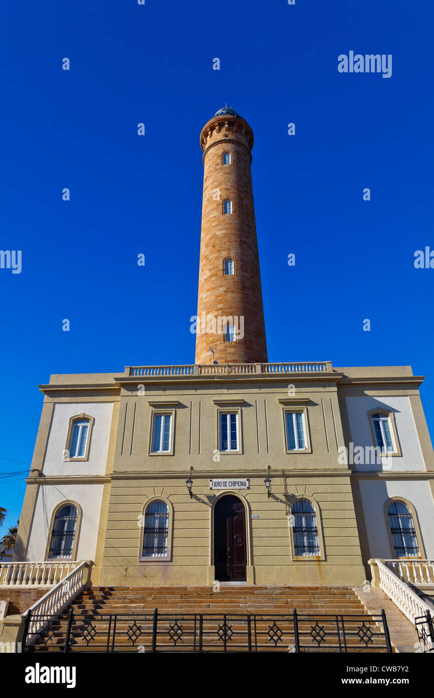 Wonderful lighthouse known as lighthouse of Chipiona at the province of Cádiz Stock Photo