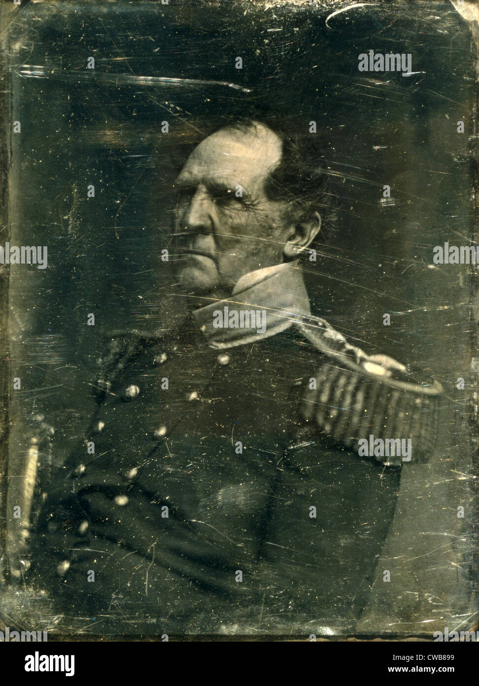 The Civil War. General Winfield Scott, carte de visite signed by Scott, ca. 1860 - 1861. Mathhew Brady Studio Stock Photo