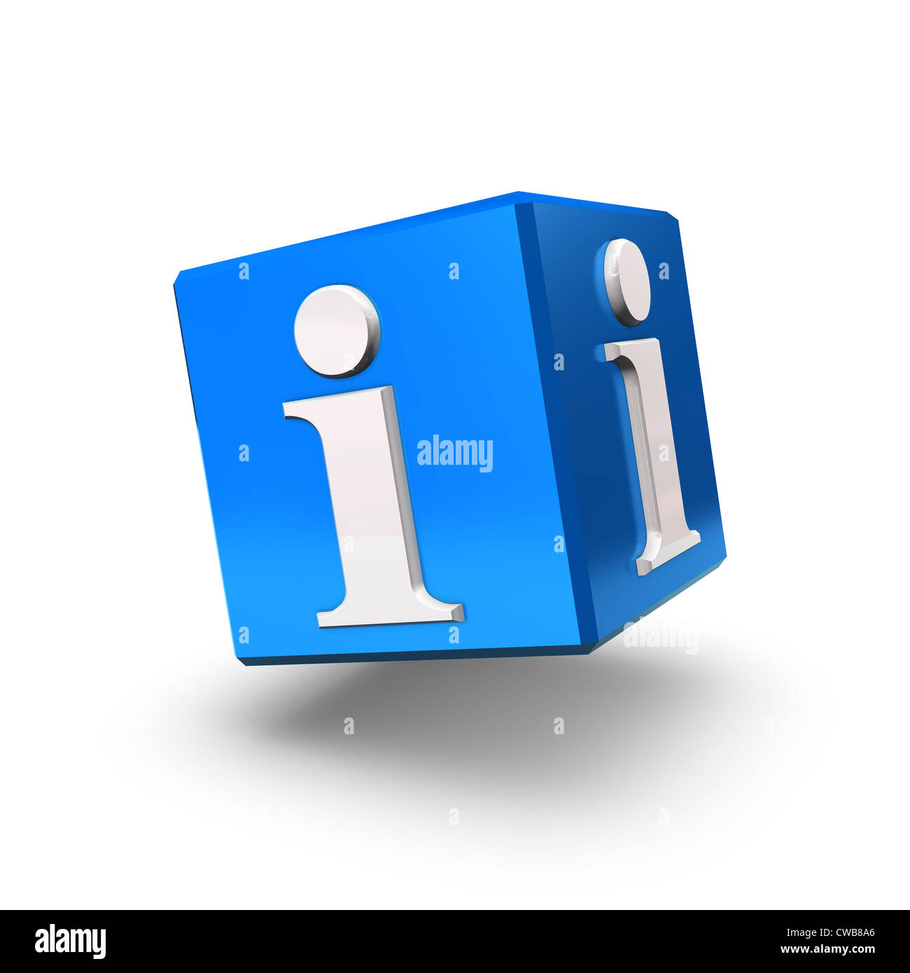 A blue information box floating on a white background Stock Photo Alamy