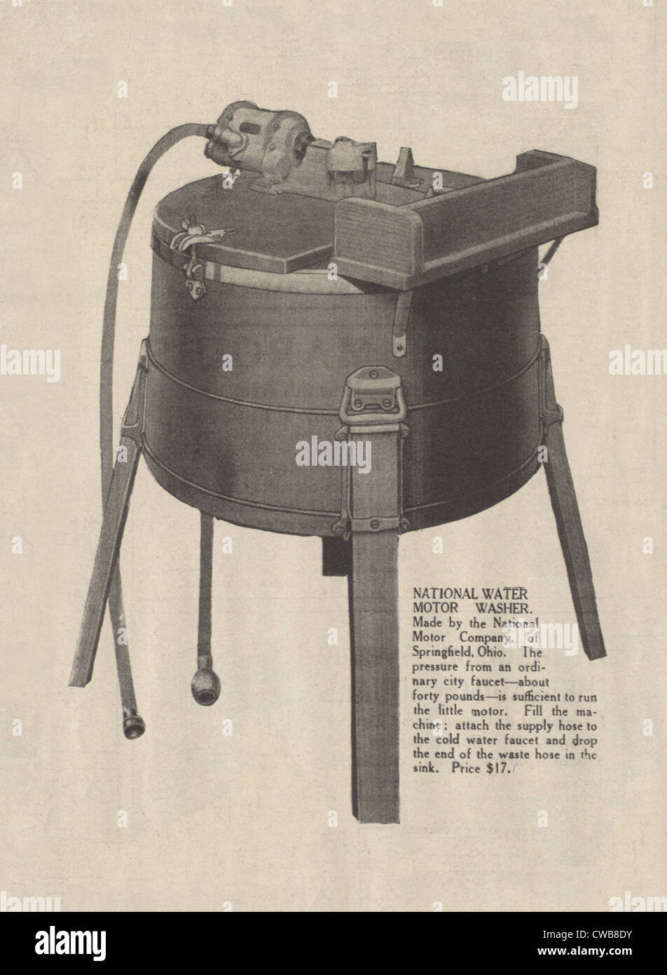 Washing Machine. An early electric washing machine advertisment, 1916 Stock Photo
