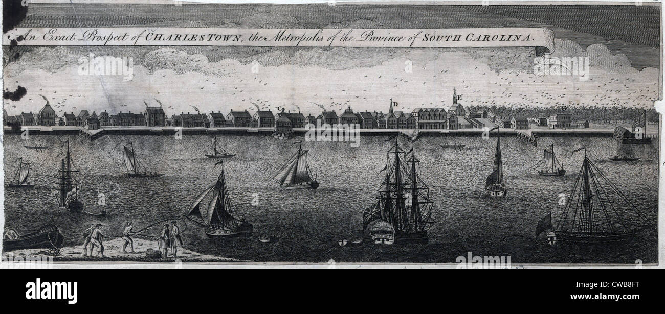 An exact prospect of Charlestown : the metropolis of the province of South Carolina. 1762 Stock Photo