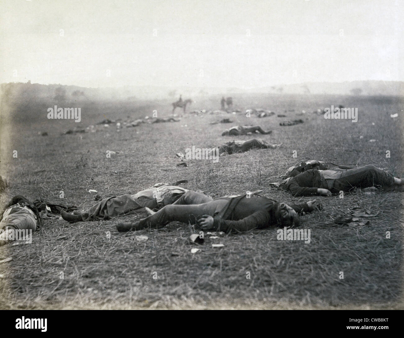 The Civil War. The Battle of Gettysburg. Incidents of the war. A harvest of death, Gettysburg, PA. Dead Federal soldiers on Stock Photo