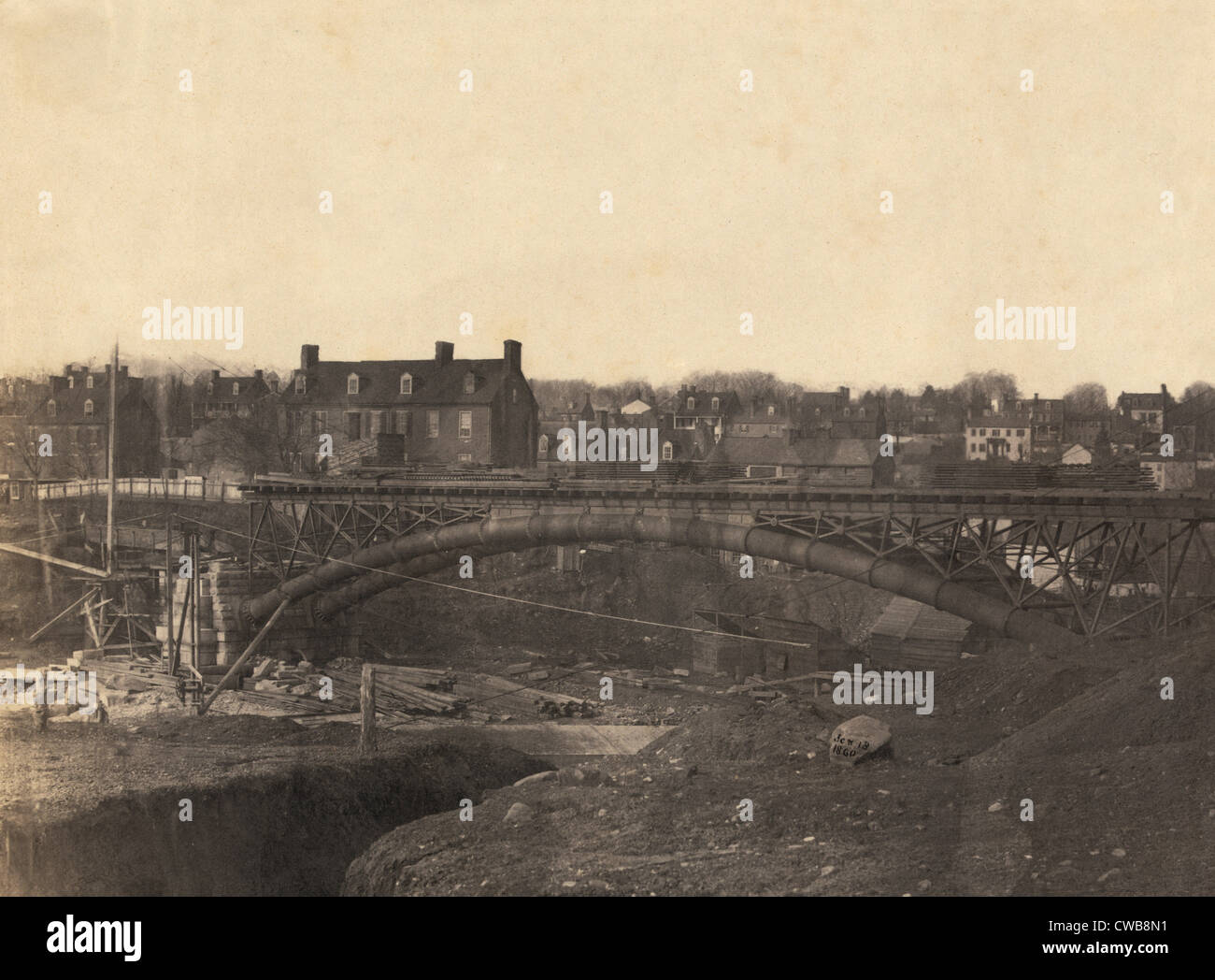 Washington, D.C., Washington Aqueduct, bridge no. 6, connecting Washington & Georgetown. 1860 Stock Photo