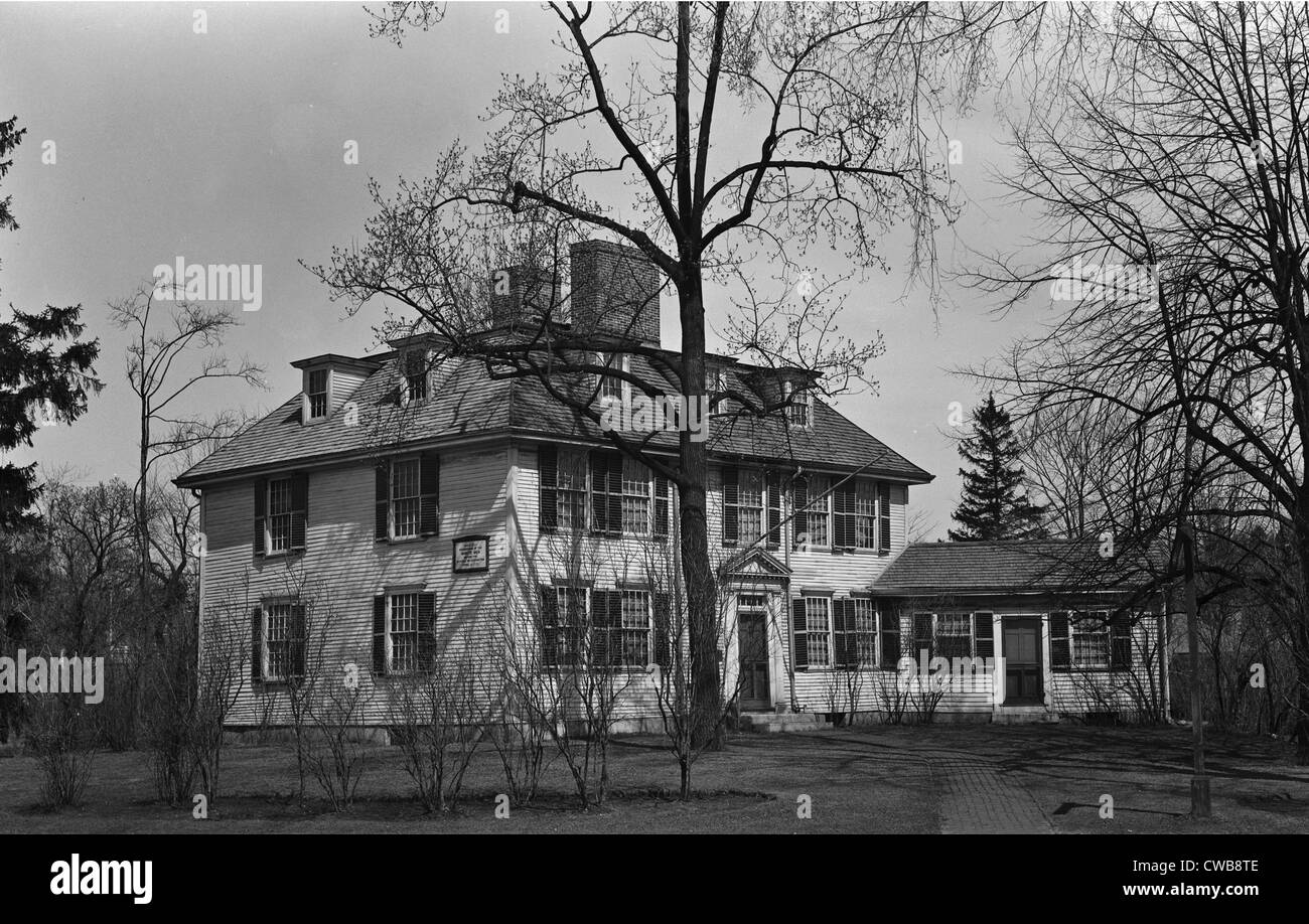 The American Revolution. Buckman Tavern, headquarters of the Colonial Militia Lexington, Massachusetts. Stock Photo