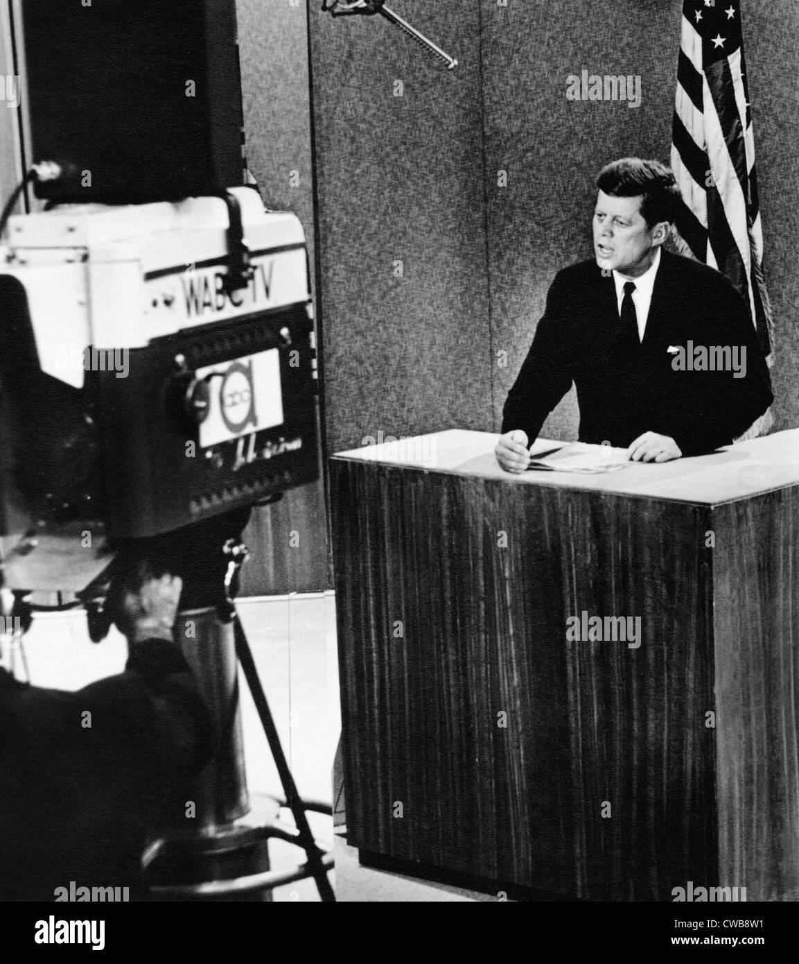 John F. Kennedy at the Kennedy-Nixon debates, 09-26-1960 Courtesy: CSU Archives/Everett Stock Photo