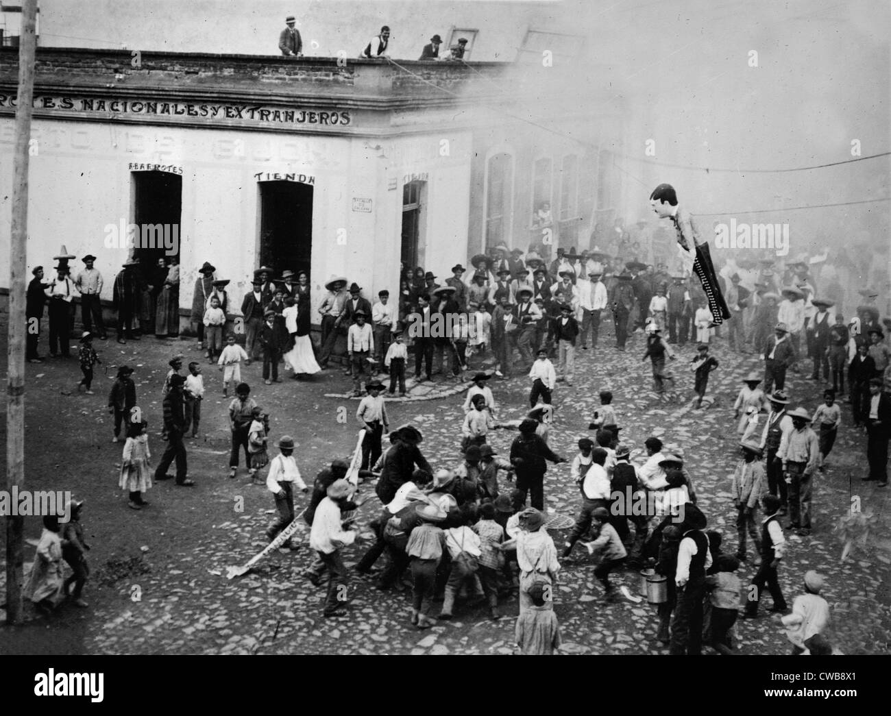 Mexico City, hanging of Judas festival, circa 1900s. Stock Photo