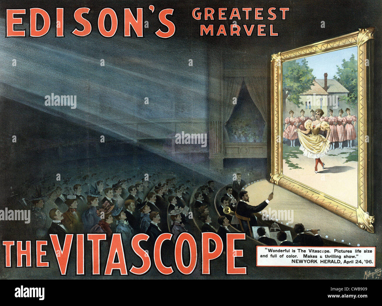 Vitascope, an early motion picture projector, circa 1896. Stock Photo