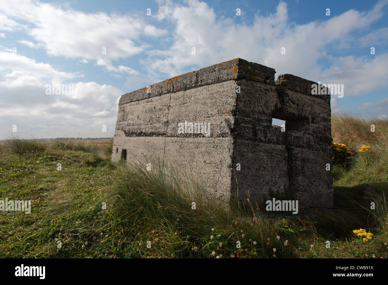 Gun emplacement on the Northumberland coast, a second world war sea defence against nazi invasion. Stock Photo