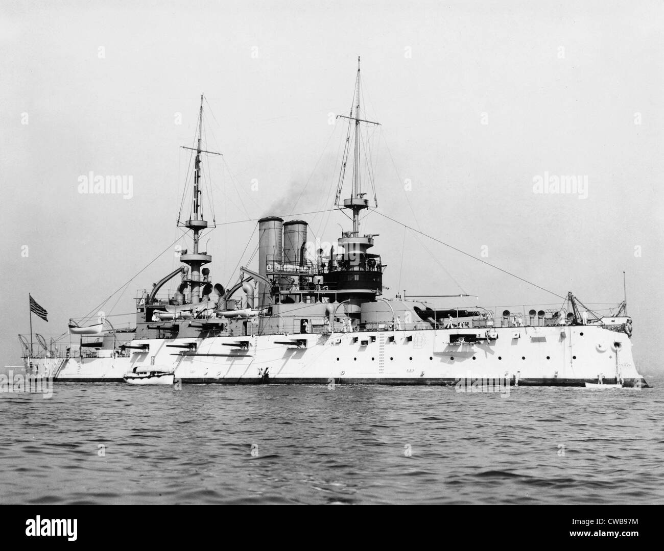 The Great White Fleet. U.S.S. Alabama, battleship of the US Navy. 1904 Stock Photo