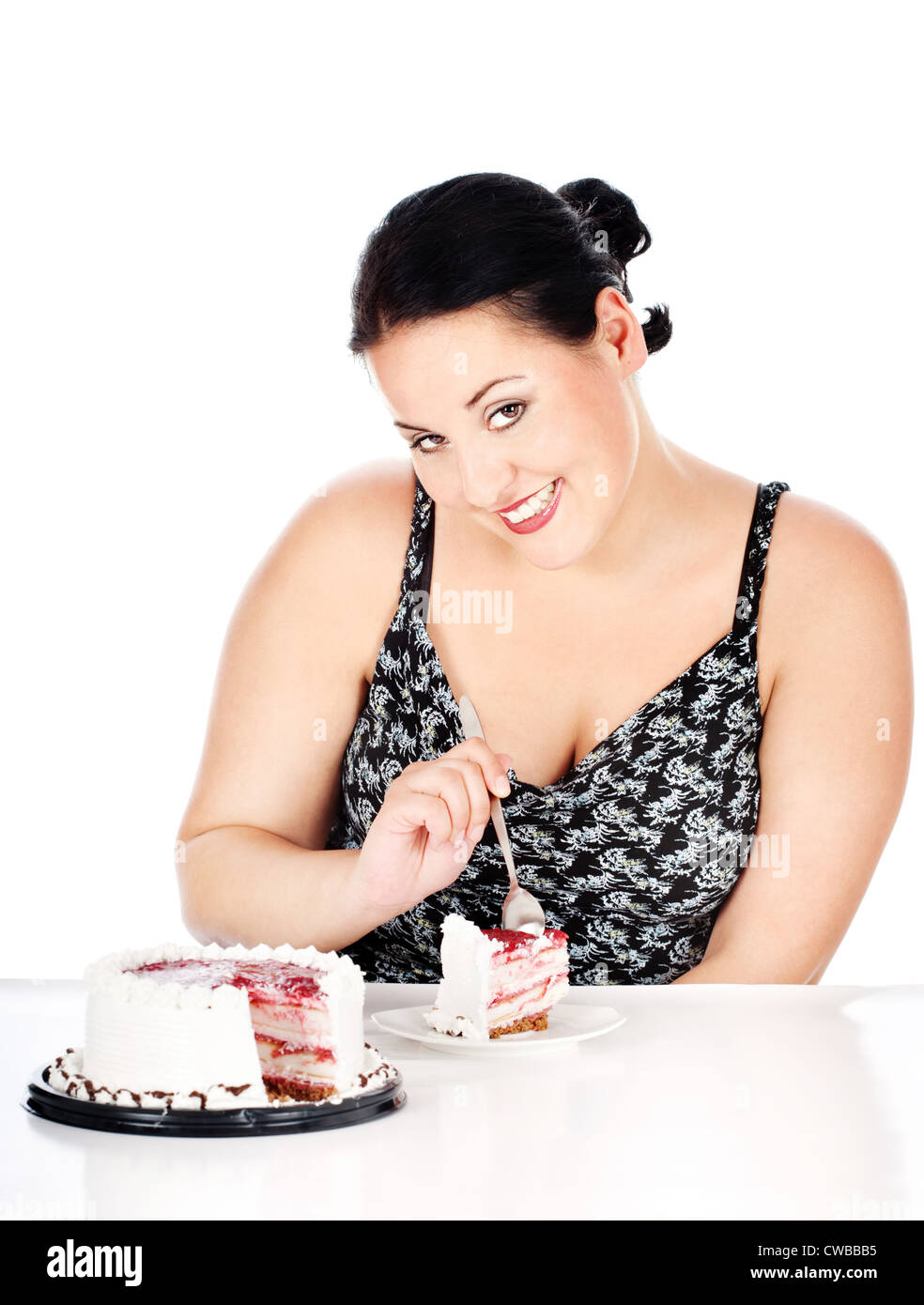 Fat Woman Eating Cake Hig