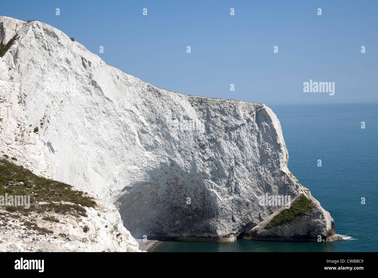 Steep white chalk cliffs near The Needles, Isle of Wight, England, UK Stock  Photo - Alamy